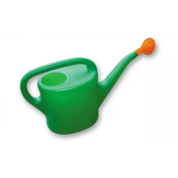 Bradas öntözőkanna 5 liter zöld/narancs, robusztus PVC ergonomikus fogantyúval és hosszú kiöntővel KTK05