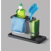 Metaltex Tidytex mosogatószervező, műanyag, szürke, 2 kihúzható tartó szivacsokhoz és mosogatóruhákhoz 297530109