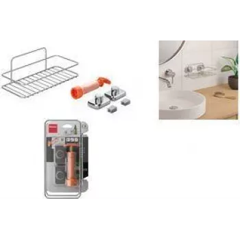 Metaltex Reflex Luxy Vacuum-Fix fali polc ezüst 1 szint 403329000