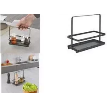 Metaltex Tokyo LAVA fűszertartó hordozófogóval, matt fekete bevonatos fém 352912000