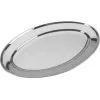 Metaltex ovális tálalótálca, rozsdamentes acél, tükörfényes, 300 mm szélesség, ezüst, mosogatógépben mosható, 1 db 690715010