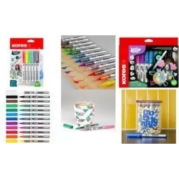 Kores kreatív akrilmarker-készlet, 6 különböző szín, folyékony tinta, rázásra aktiválódó, pumpálás nélkül M25061