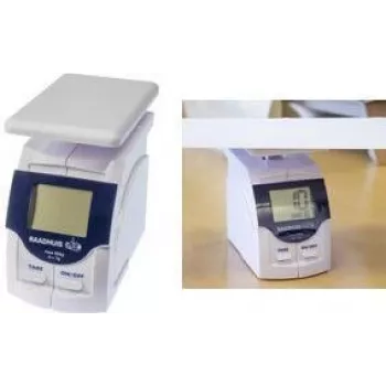 RAADHUIS RD-351143 digitális postai mérleg 500 g, 1 g osztás, fehér/kék műanyag, tára, be/ki, elemes működés