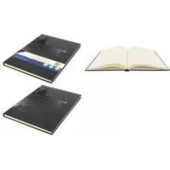 KANGARO Design vázlatfüzet A4, 80 lap, 140 g/m², krémfehér, savmentes, keménytáblás, fekete K-5566