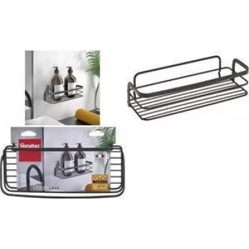 Metaltex Origin LAVA 1 szintes fali polc, Touch-Therm bevonatú fém, fekete 401104000