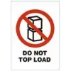 RILLPRINT DO NOT TOP LOAD permanens ragasztós figyelmeztető címkék, fehér piros/fekete szöveggel, 74 x 105 mm, 500 címke tekercsenként 76950