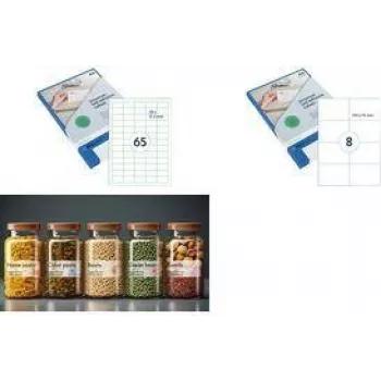 RILLPRINT Universal Labels, 70 x 37 mm, Transparent Self-Adhesive, for Inkjet, Laser, Color Laser Printers - 1 Pack (83212)