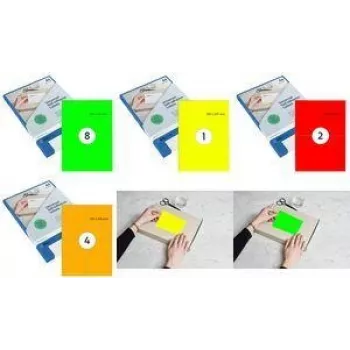RILLPRINT B84322 Fluorescent Labels 105 x 148 mm Orange Self-Adhesive for Inkjet Laser Color Laser Printers (1 Pack)