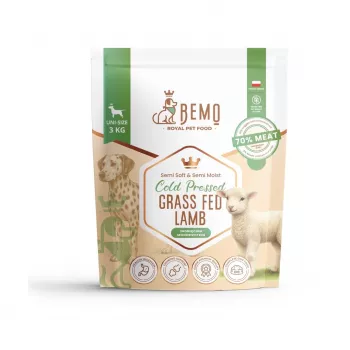 BEMO hidegen sajtolt legelőn tartott bárány - száraz kutyaeledel - 3kg