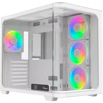Ocypus Iota C70 Curve ARGB Digital fehér 270°-os panorámaüveges mid-tower PC-ház