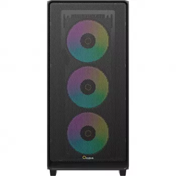 Ocypus Gamma C60 ARGB mid-tower PC-ház - edzett üveg, fekete