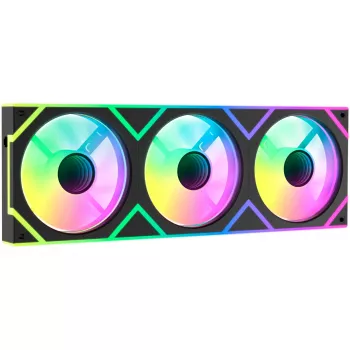 OCYPUS Gamma F36 ARGB Reverse Blade 120 mm PWM ventilátor 3 darabos csomag fekete