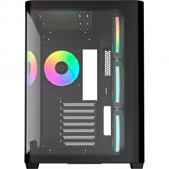 Ocypus Iota C70 Curve ARGB Digital fekete mid-tower ház, 270° panoráma edzett üveg