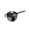 LE CREUSET öntöttvas lábas 16 cm 1,5 l fekete