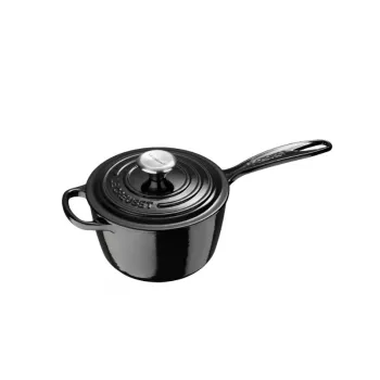 LE CREUSET öntöttvas lábas 16 cm 1,5 l fekete