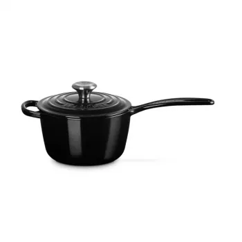 LE CREUSET öntöttvas lábas 16 cm 1,5 l fekete