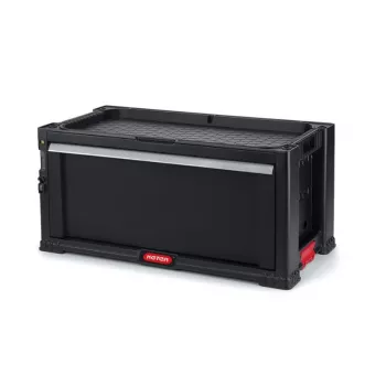 KETER DIY szerszámosláda 1 fiókkal, 56,2x28,9x26,2 cm, acél, fekete piros kiemelésekkel