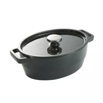 Pyrex öntöttvas serpenyő ovális 5,8L szürke 33x25cm