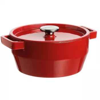PYREX öntöttvas fazék 6,8L kerek 28cm piros