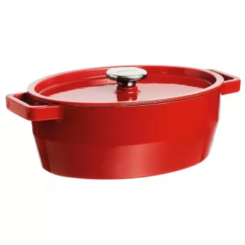 Pyrex öntöttvas serpenyő ovális 5,8L piros 33x25cm