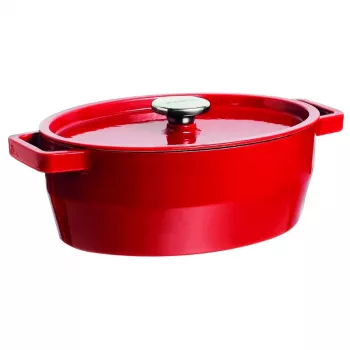 Pyrex öntöttvas sütőedény ovális 3,8 l piros 29x21 cm