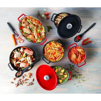 Pyrex öntöttvas sütőedény ovális 3,8 l piros 29x21 cm
