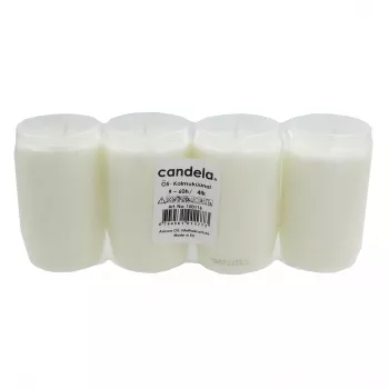 CANDELA mécses olajkészlet 4 darabbal, égési idő ~60h, fehér