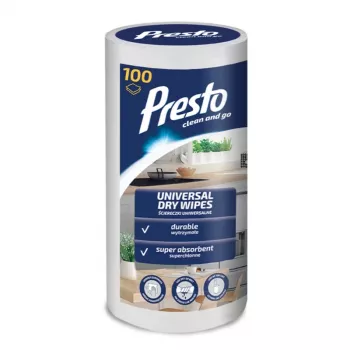 PRESTO univerzális nedves törlőkendő tekercsen, 100 db