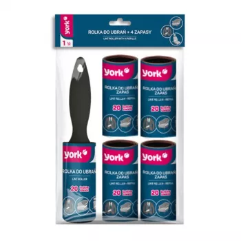 YORK szöszhenger 4 póttekercssel – szöszhenger készlet, összesen 5 tekercs, tekercsenként 53 lap, 10 cm széles