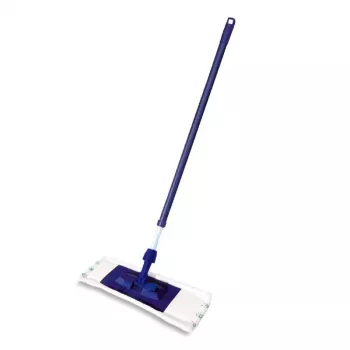 YORK Smart Flat Mop Brush 45x15 cm teleszkópos nyeléllel 74-130 cm, mikroszálas, szürke/kék