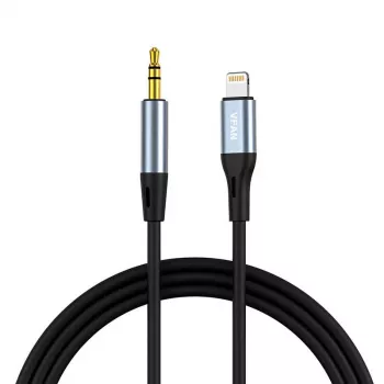 VIPFAN L05 Lightning - 3,5 mm AUX audiokábel, 1 m, szürke