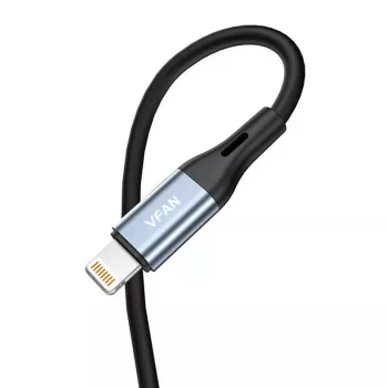 VIPFAN L05 Lightning - 3,5 mm AUX audiokábel, 1 m, szürke