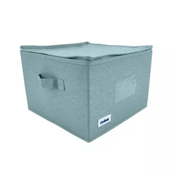 ORDINETT négyzetes cipzáras tárolódoboz 30x30x21 cm menta