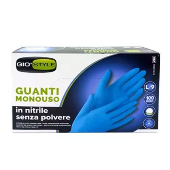 GIOSTYLE nitril egyszer használatos kesztyű, púdermentes, kék, L méret, 100 darab