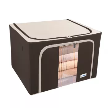 ORDINETT textildoboz L 50x40x32 cm vegyes – összecsukható tárolódoboz fedéllel és fogantyúkkal, 64 L