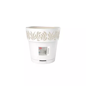 STEFANPLAST Gaia Flower Pot with Tray Ø20x19cm White
