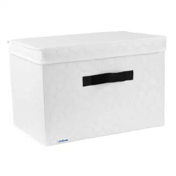 ORDINETT téglalap alakú pamut tárolódoboz 36x24x25 cm szürke
