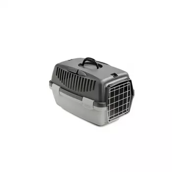 STEFANPLAST Gulliver 1 szállítódoboz fémajtóval 48x32x31cm sötétszürke/világosszürke