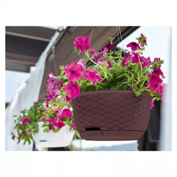 STEFANPLAST Hanging Flower Pot Natural Ø30x14.5cm Dark Brown