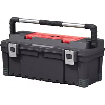 KETER DIY Hawk szerszámosláda 26 szervezővel, 66 x 28,7 x 26,6 cm, fekete/piros