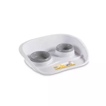 STEFANPLAST Dinner kisállat-tálkészlet, 2 tál (0,25 L + 0,35 L), szürke, 46 x 35 x 11 cm