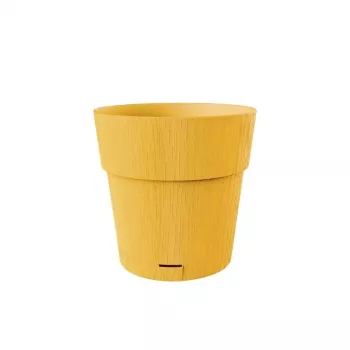 STEFANPLAST Ethica virágcserép alátéttel Ø20x19cm mustársárga