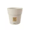 STEFANPLAST Ethica Round Flower Pot with Tray, White, 25 cm Diameter, 25 cm Height, 12.3 L, UV & Frost Resistant Polypropylene, Indoor/Outdoor