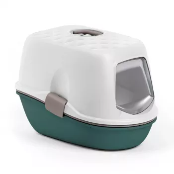 STEFANPLAST Furba Top Chic macskaalom-tálca fedéllel 58,5x39,4x42,7 cm fehér/zöld