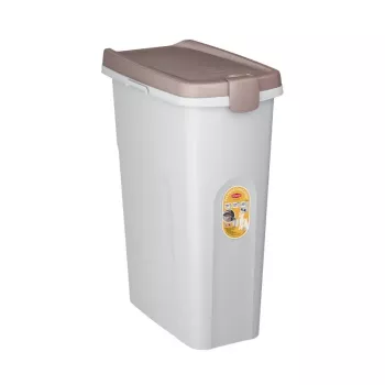 STEFANPLAST kisállat-táp tároló kerekekkel, 40L, 15kg, fehér/világosszürke