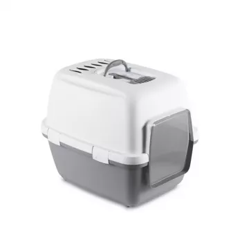 STEFANPLAST Cathy Comfort zárt macskaalom-tálca 58x45x48 cm fehér/szürke