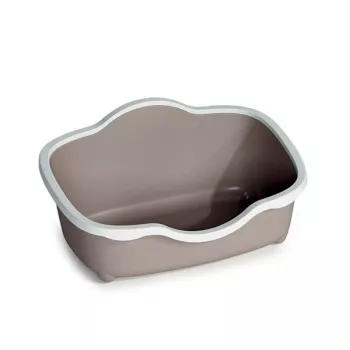 STEFANPLAST macskaalom-tálca Tres Chic Open 56x38,5x26 cm fehér/világosszürke