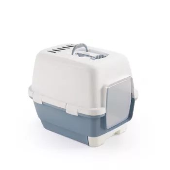 STEFANPLAST zárt macskaalom-tálca Cathy Clever & Smart 58x45x48 cm fehér/kék