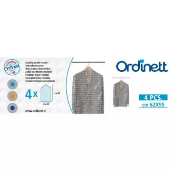 ORDINETT műanyag ruhavédő huzat 4 db 62x95cm átlátszó cipzárral
