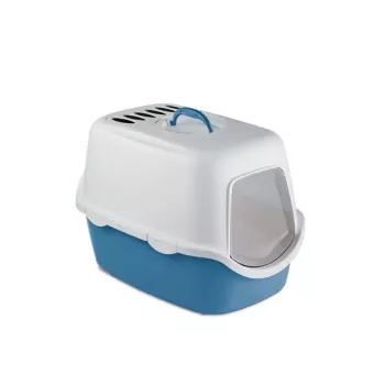 STEFANPLAST Cathy Filter zárt macskatoalett szűrővel 56x40x40 cm fehér/kék